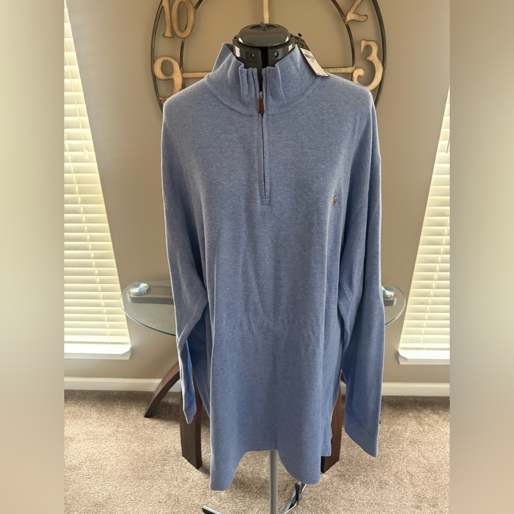Ralph Lauren Polo Men's Blue Half-Zip Sweater Size 3XLT NWT